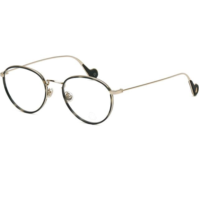 Moncler Lightweight Round Metal Windsor Rim Eyeglass Frames Gray Tort ML5110 032