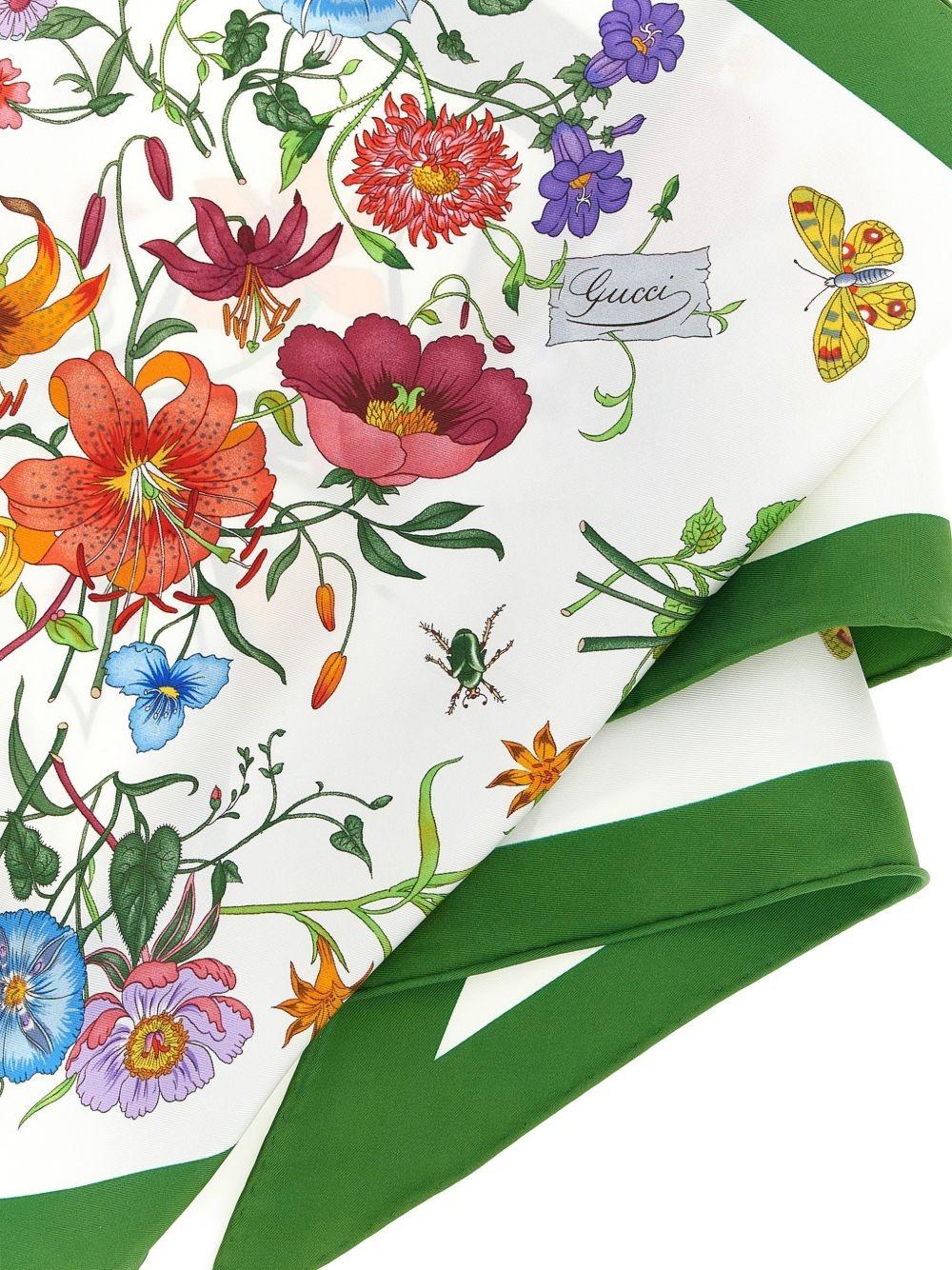 GUCCI Silk Logo Print Scarf