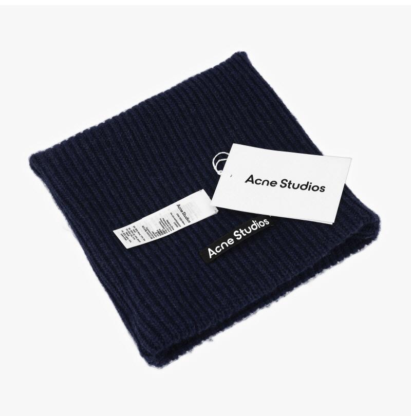 Acne Studios Unisex Knit Beanie Hat C40392 NAVY MELANGE