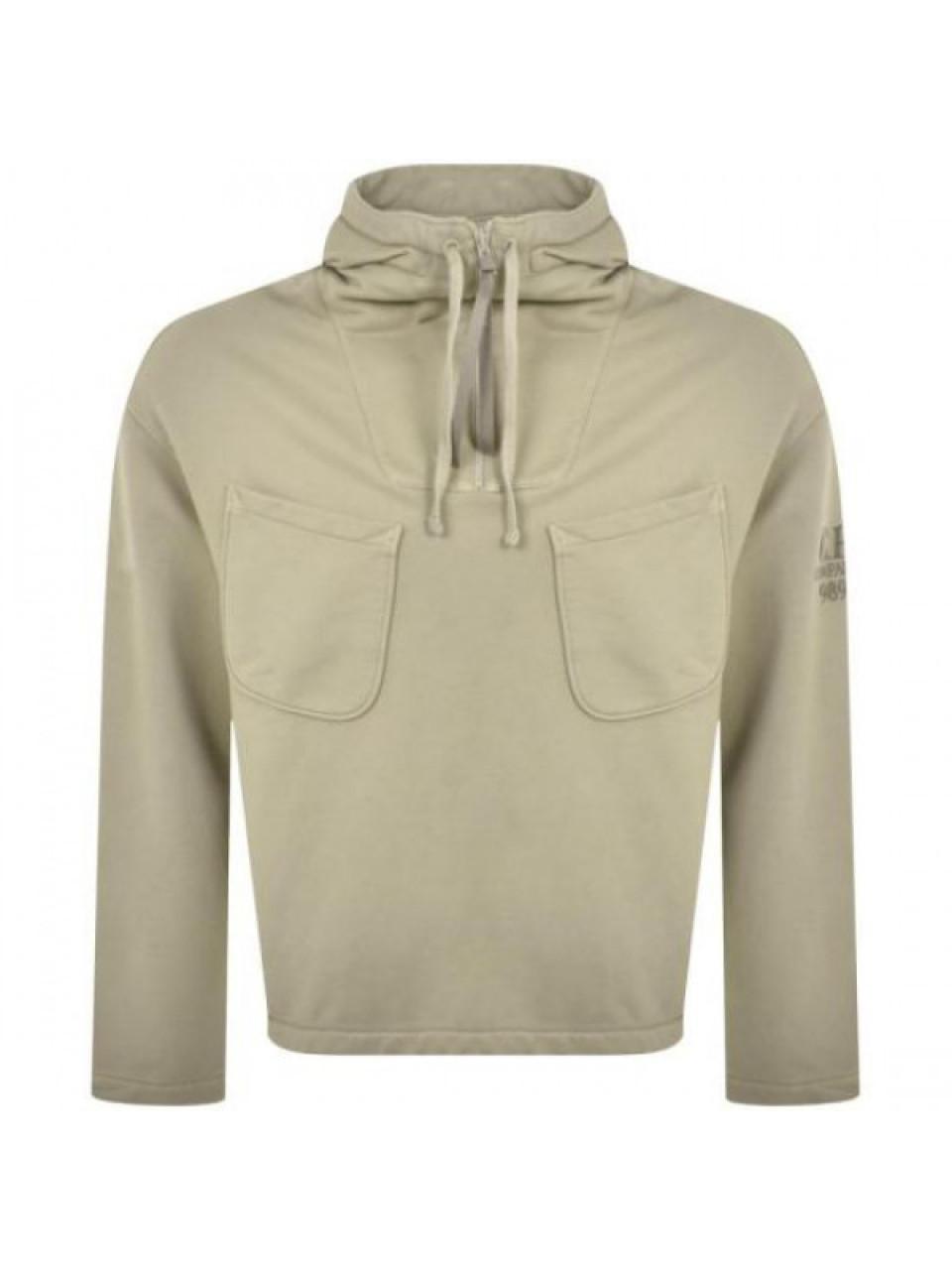 CP Company Brushed Emerized Diagonal Fleece Hoodie Men Green
