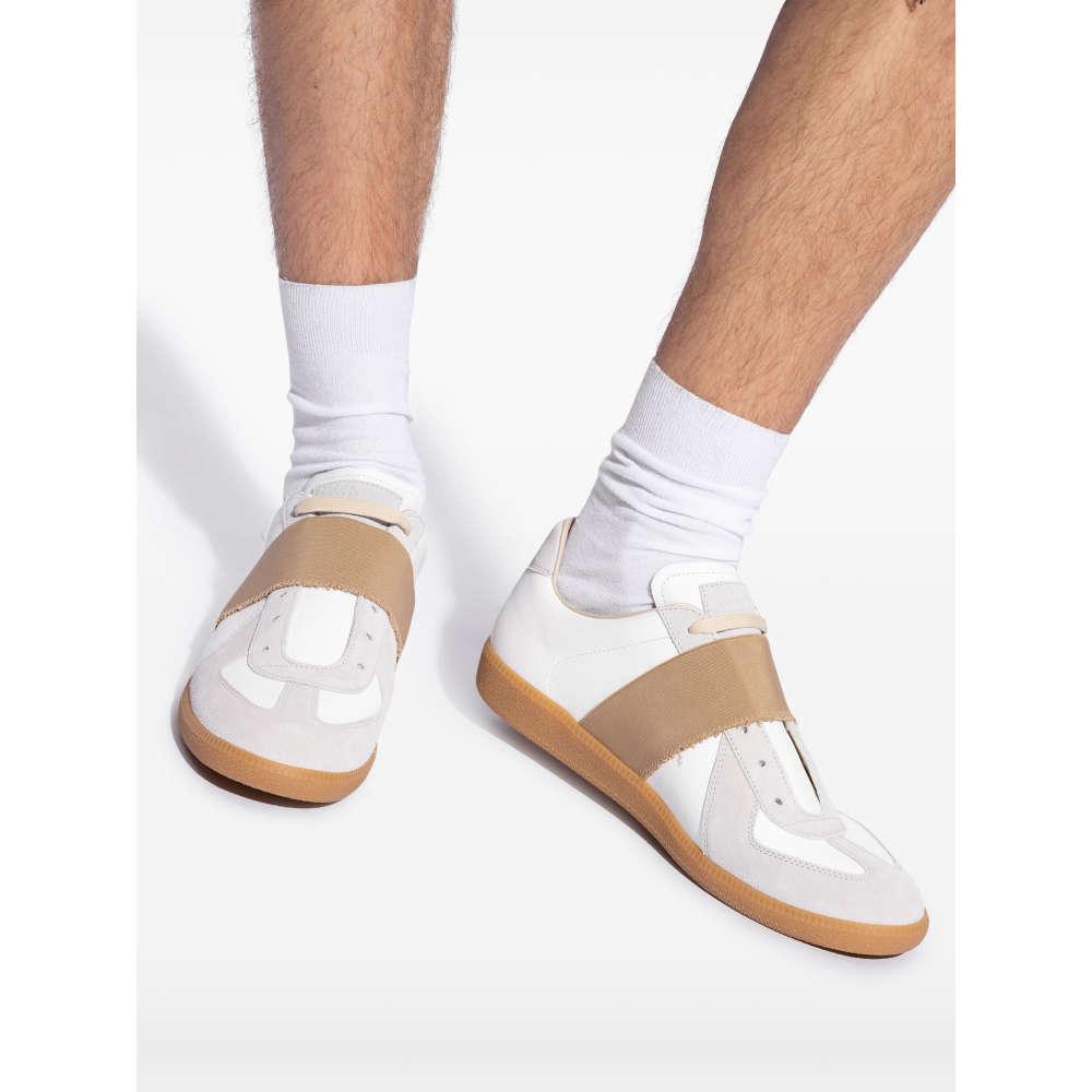 Maison Margiela White German Army Band Low-Top Sneakers