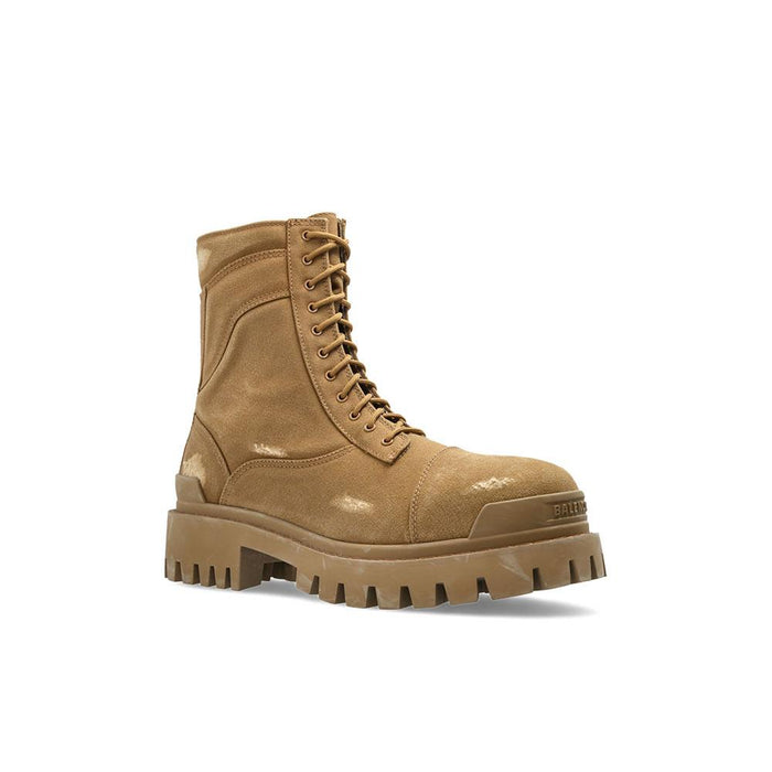 BALENCIAGA Combat Strike Chelsea Boots Men Black Leather