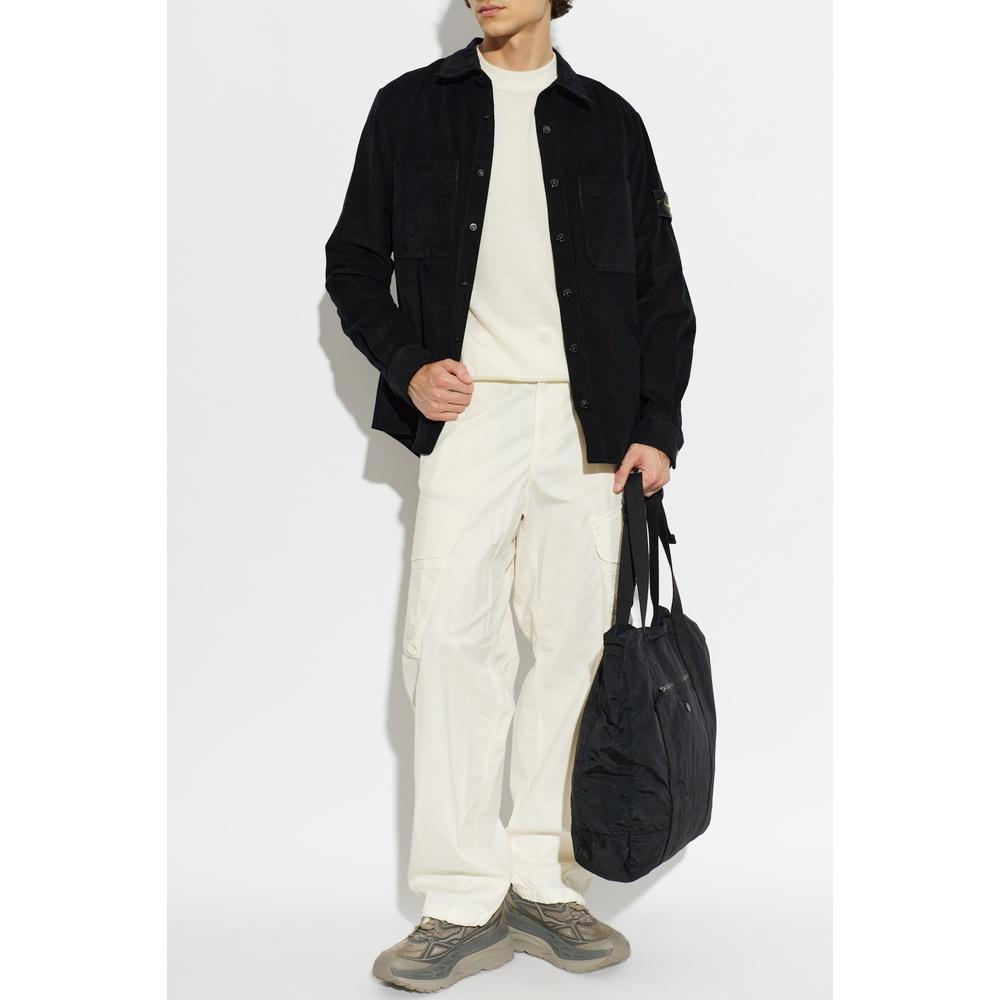 STONE ISLAND Cotton Corduroy Overshirt Men’s Long Sleeve Shirt Black