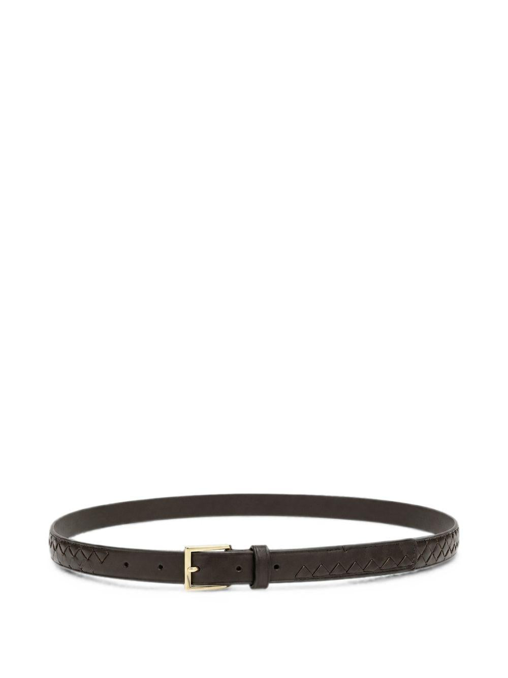 Bottega Veneta Black Leather Belt