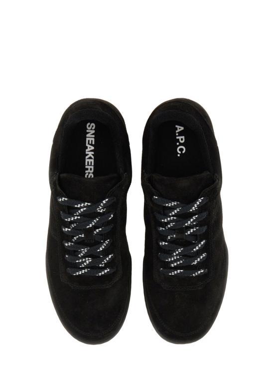 A.P.C. White Leather Low-Top Sneakers PXCBYM56146LZZ BLACK DOM