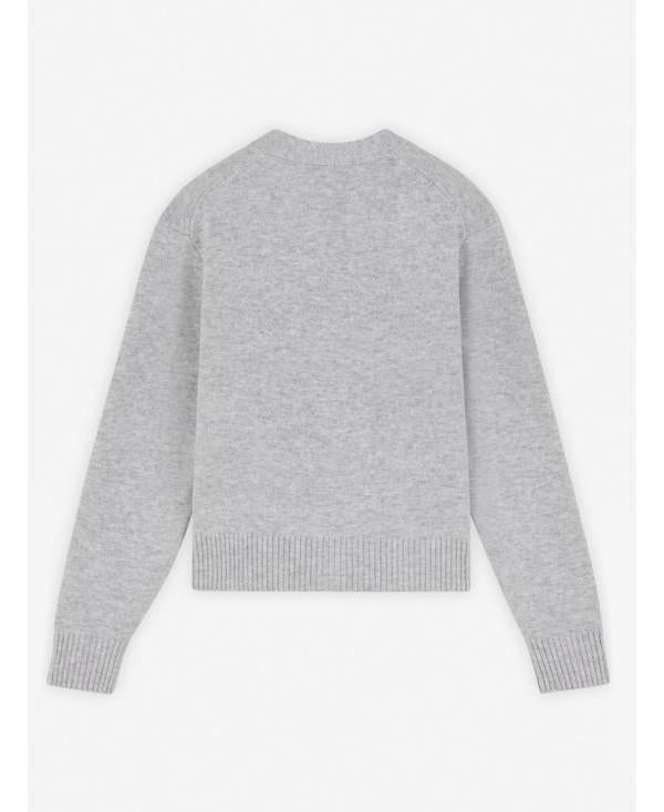 Maison Kitsune Bold Fox Head Embroidered Crop Cardigan Navy NW00510 KT1112 H120