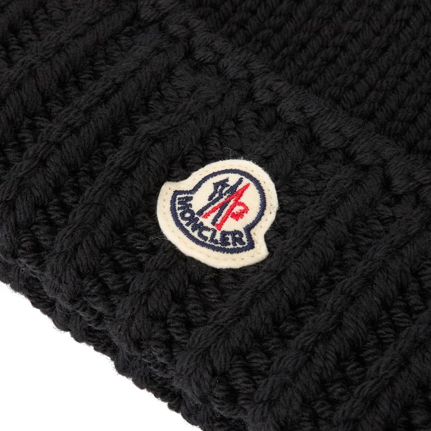 Moncler Unisex Black Knit Beanie