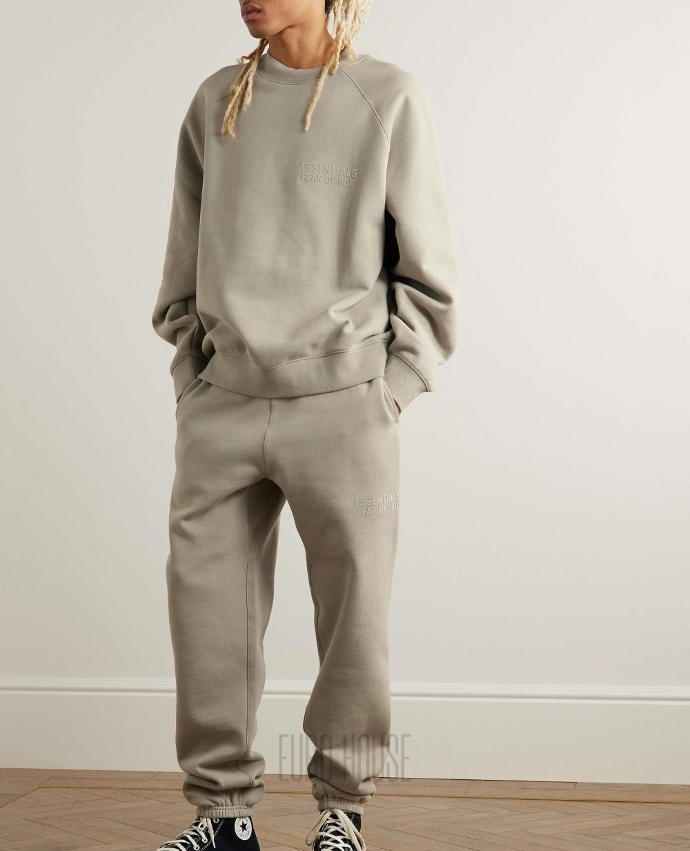 Fear of God Essentials Logo Appliqué Sweatshirt Light Gray Men