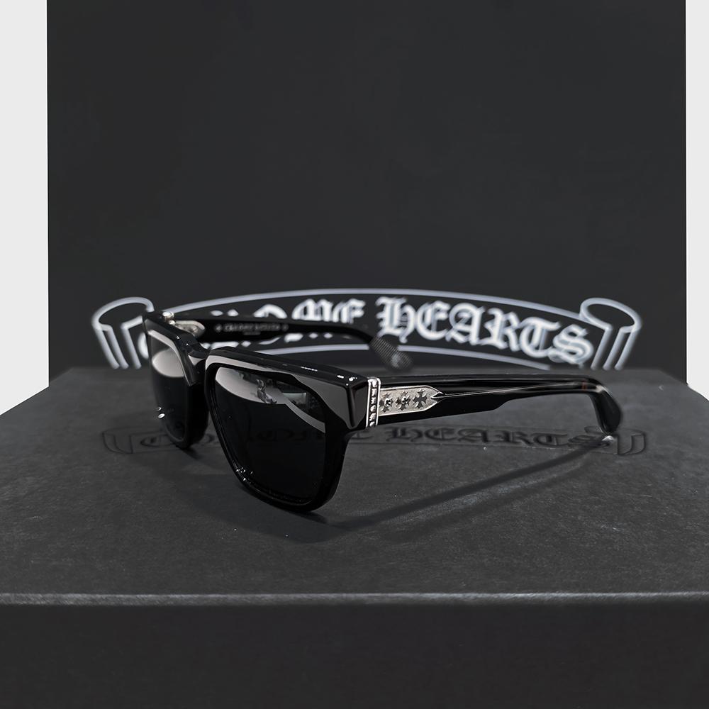 Chrome Hearts Black Silver-Tone Sunglasses