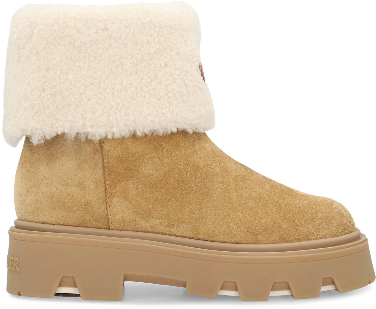 Moncler Black Leather Ankle Boots