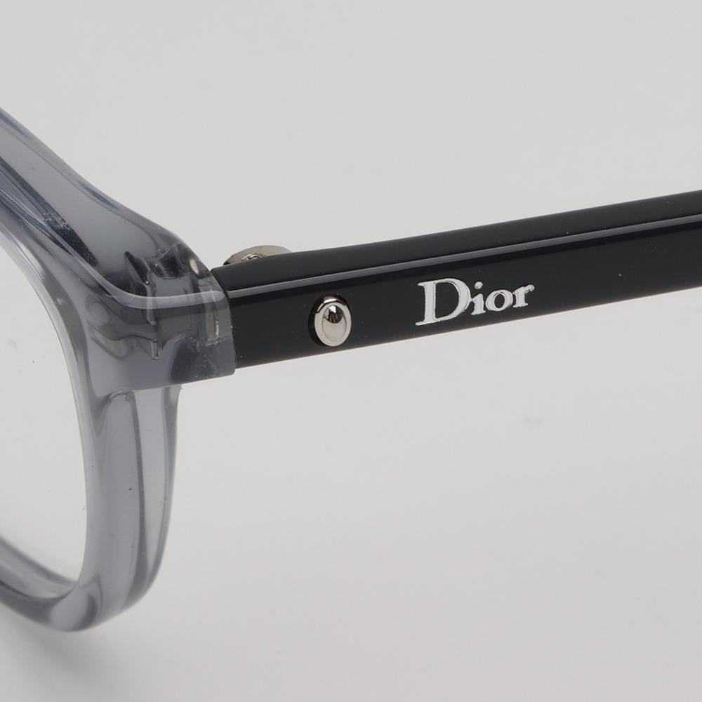 DIOR Gray Transparent Acetate Eyeglasses Frames Unisex MONTAIGNE56 KB7