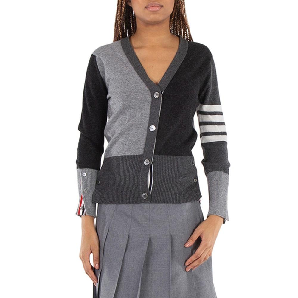 THOM BROWNE Cashmere Fun Mix Women’s Cardigan Gray