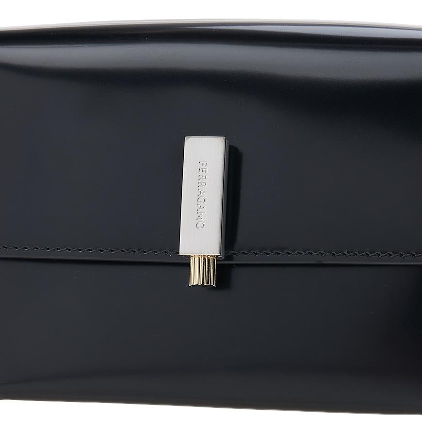 Ferragamo Women's Geometric Shoulder Bag 21 3971 NERO 0762804