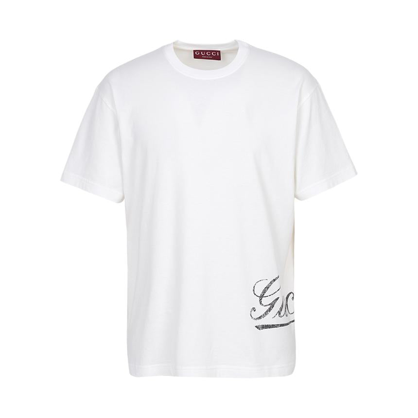 GUCCI Men’s Short Sleeve T-Shirt White Cotton Crewneck