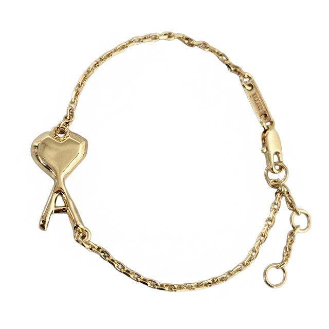AMI Heart Logo Brass Hammered Bracelet UJW460 361 902