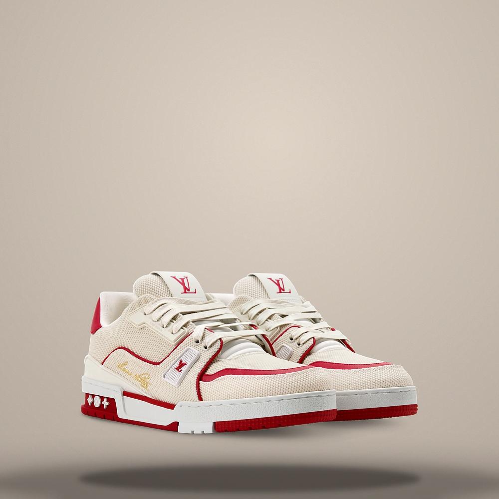 Louis Vuitton Men's LV Trainer Red Low-Top Sneakers