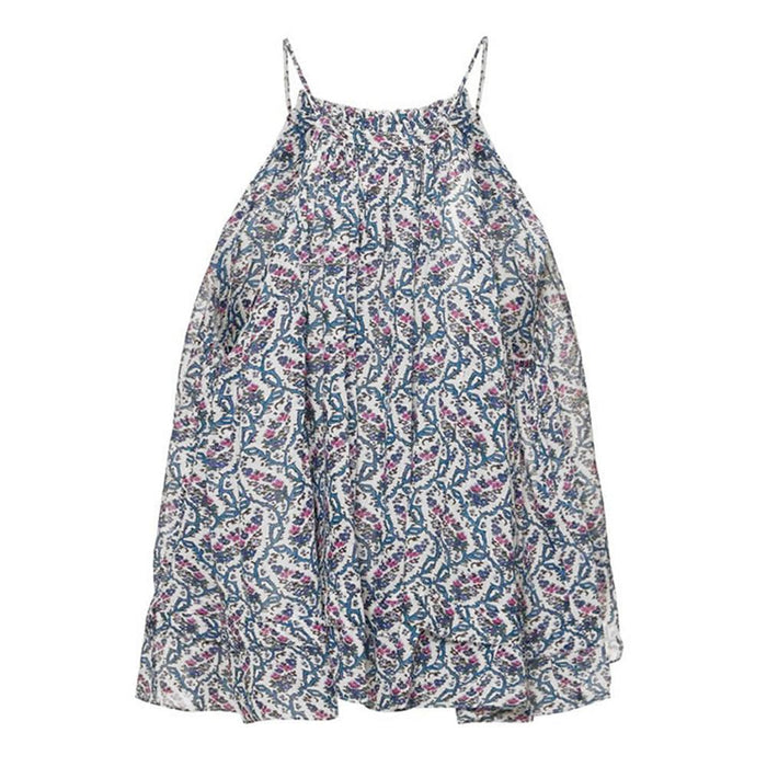Isabel Marant Floral Halterneck Top White Cotton Sleeveless