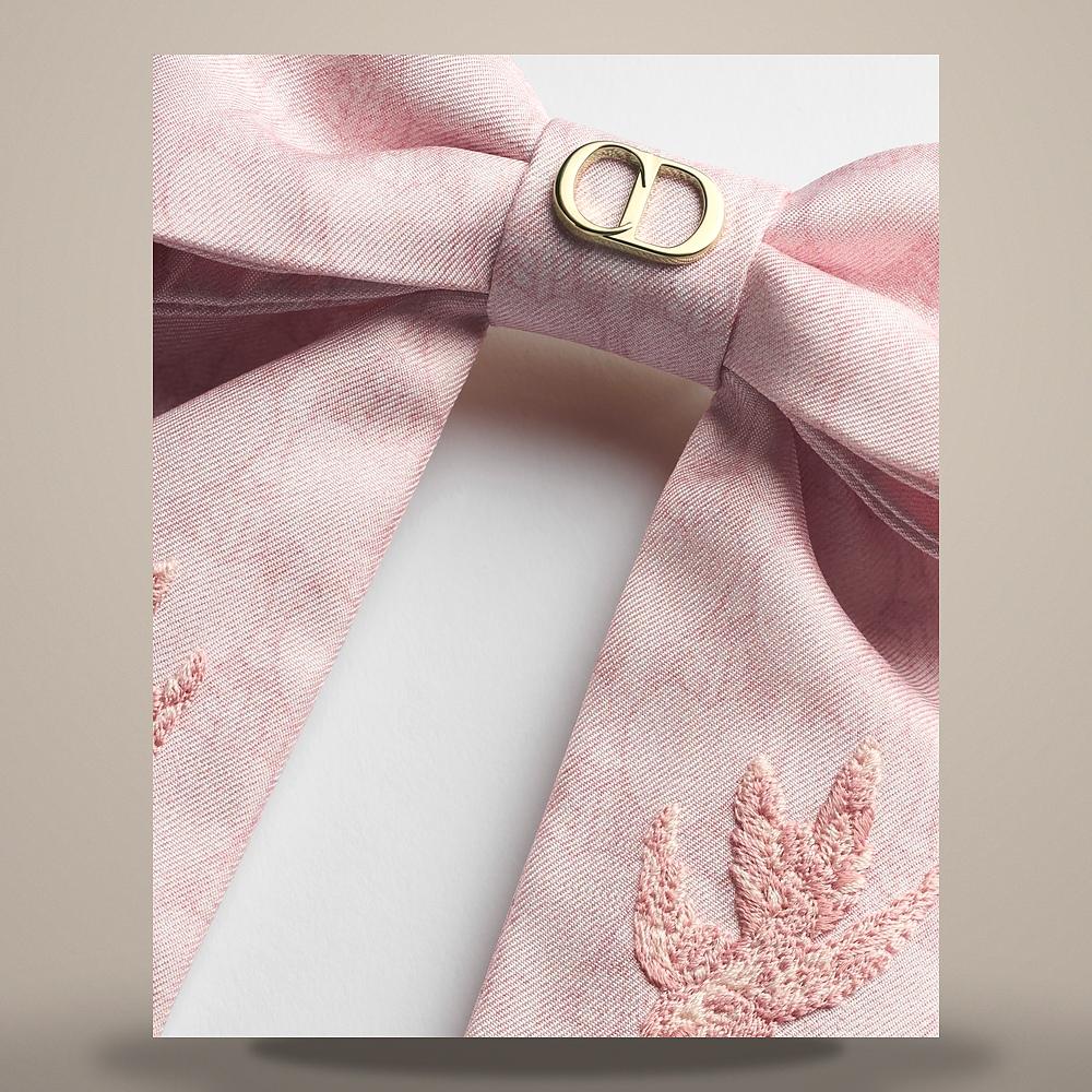 DIOR Pink Silk Twill Twist Bow Large Keyring CPA00314ETJC C408