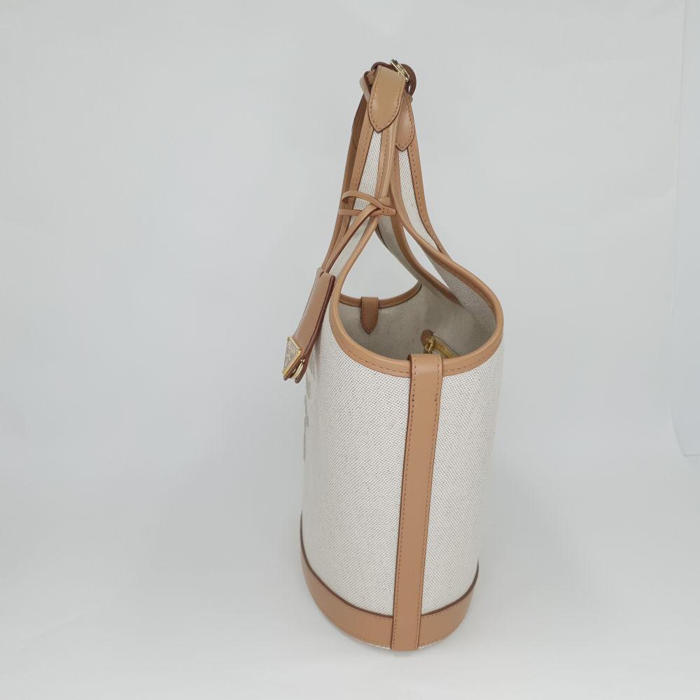 PRADA Sand Canvas Tote Handbag Shopper Bag 1BG471 2DLI F0018