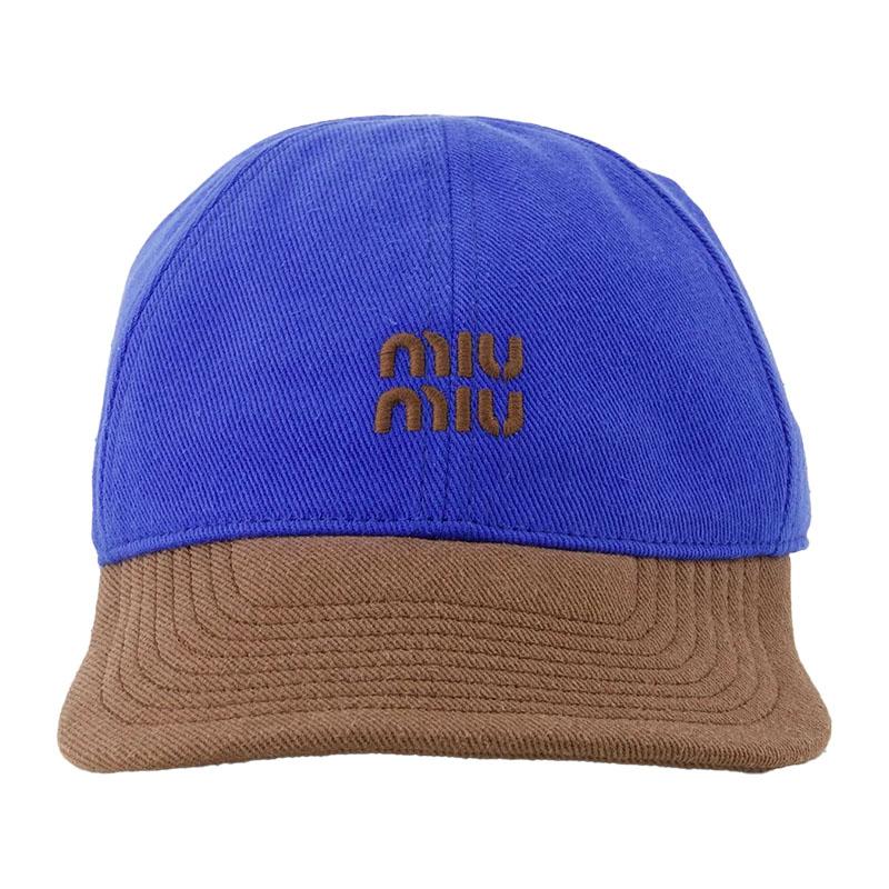 Miu Miu Logo Cotton Women’s Baseball Cap Navy
