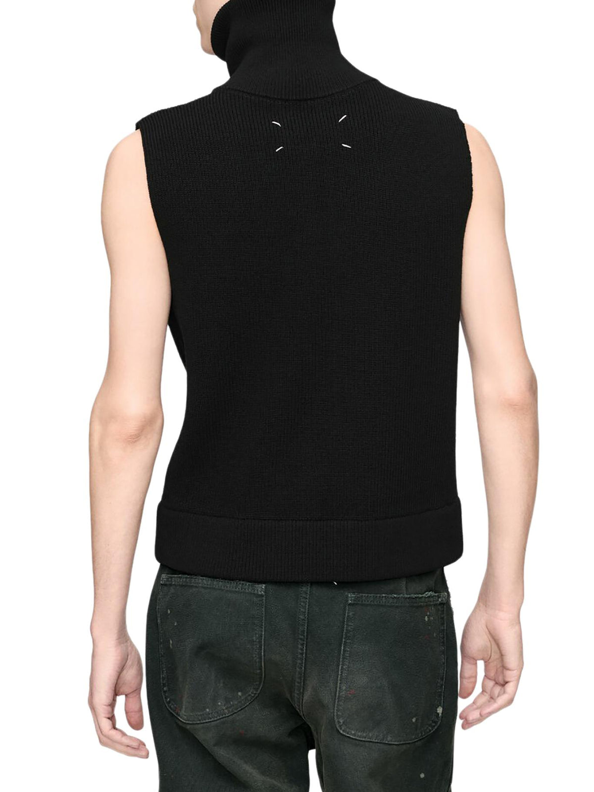 Maison Margiela Black Wool Knit Vest for Men