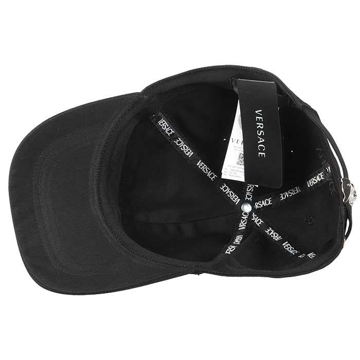 Versace Embroidered Logo Cap Men’s Black Cotton Baseball Hat