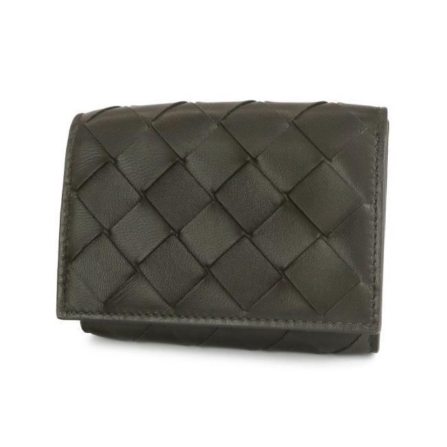Bottega Veneta Intrecciato Light Graphite Leather Trifold Wallet
