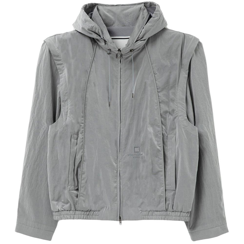 WOOYOUNGMI Gray Nylon Track Jacket with Embroidered Logo W251JP16 925G