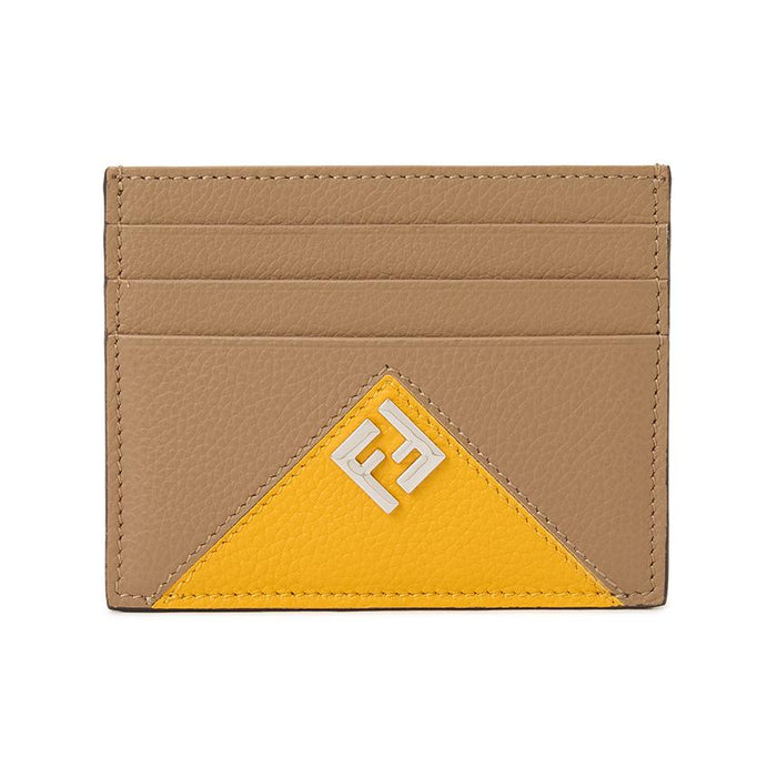 FENDI Leather Card Holder for Men Black Brown
