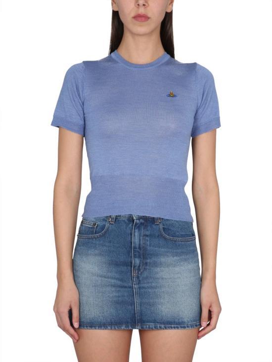 Vivienne Westwood Bea Round Neck Knit Top Navy