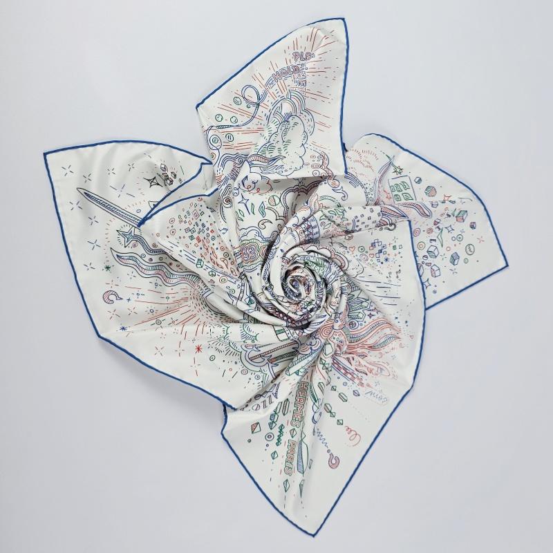 HERMES Please Hold the Line 90 Carre Silk Women’s Scarf