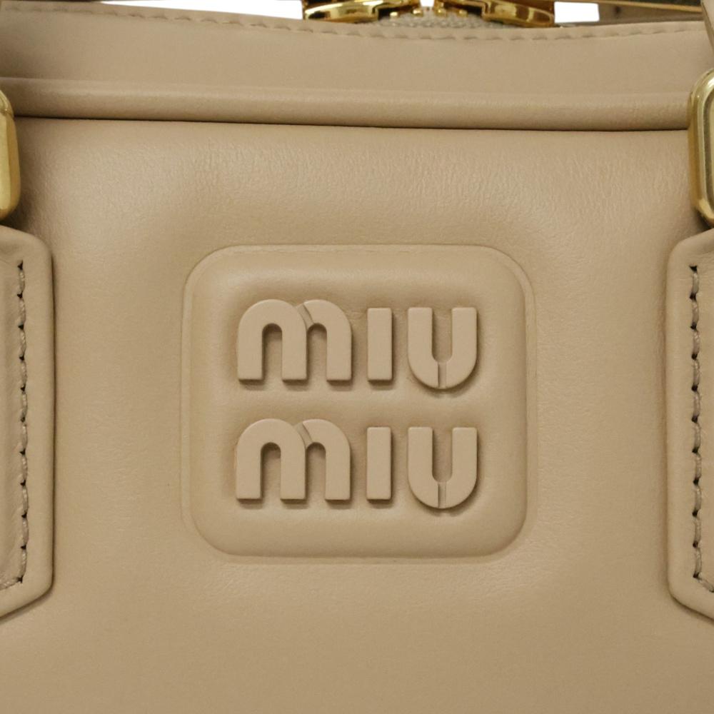 Miu Miu Arcadie Leather Tote Bag Black