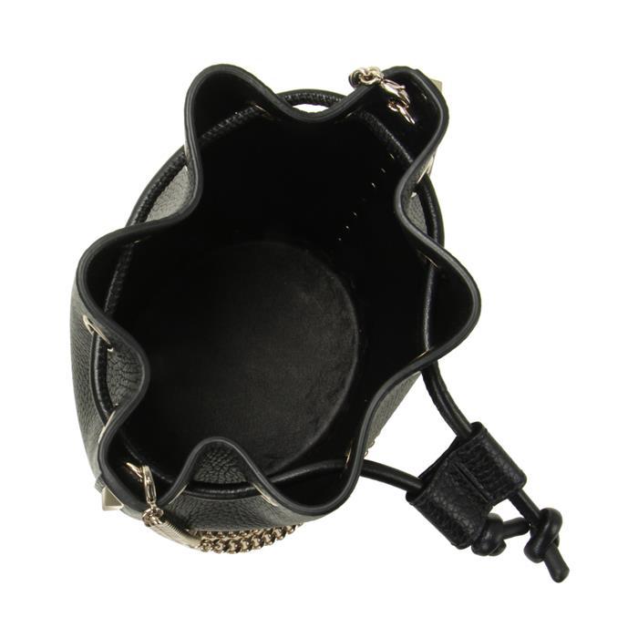 VALENTINO Rockstud Mini Bucket Bag Black Leather Shoulder Bag 6W2P0AI4 VSH 0NO