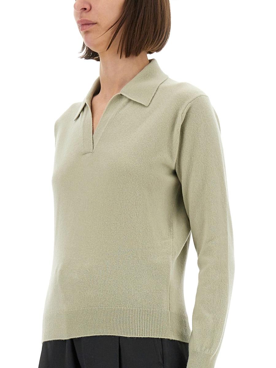 Maison Margiela V-Neck Knit Sweater Black Wool Women’s