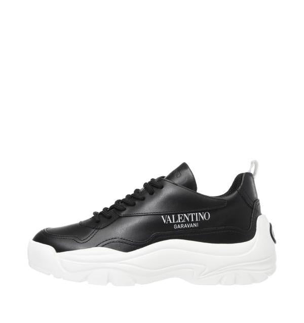 VALENTINO Garavani Gumboy Bounce Leather Low-Top Sneakers Black 3W2S0K55 AEQ