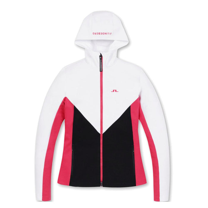 J LINDEBERG Crystal Logo Zip Hoodie Black Women’s Jacket