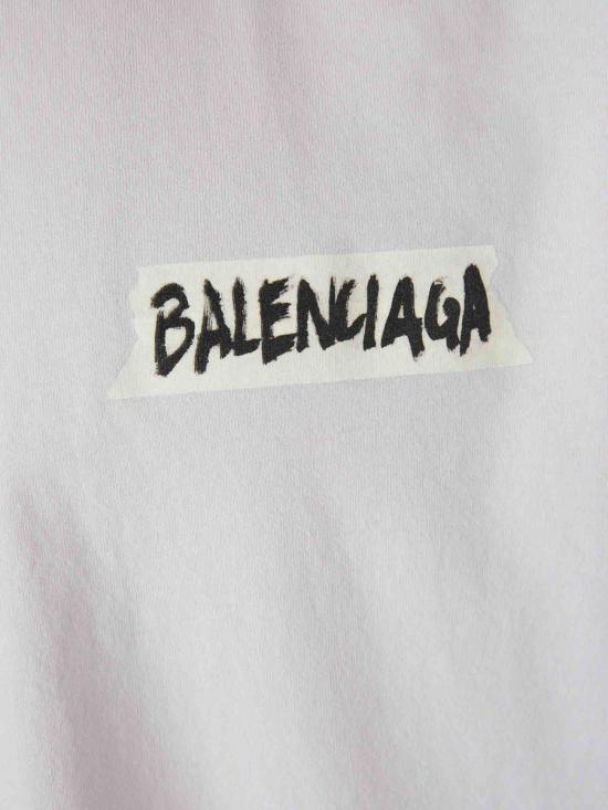 BALENCIAGA Dirty White Short Sleeve T-Shirt Men’s Cotton 764235 TTVL 6901