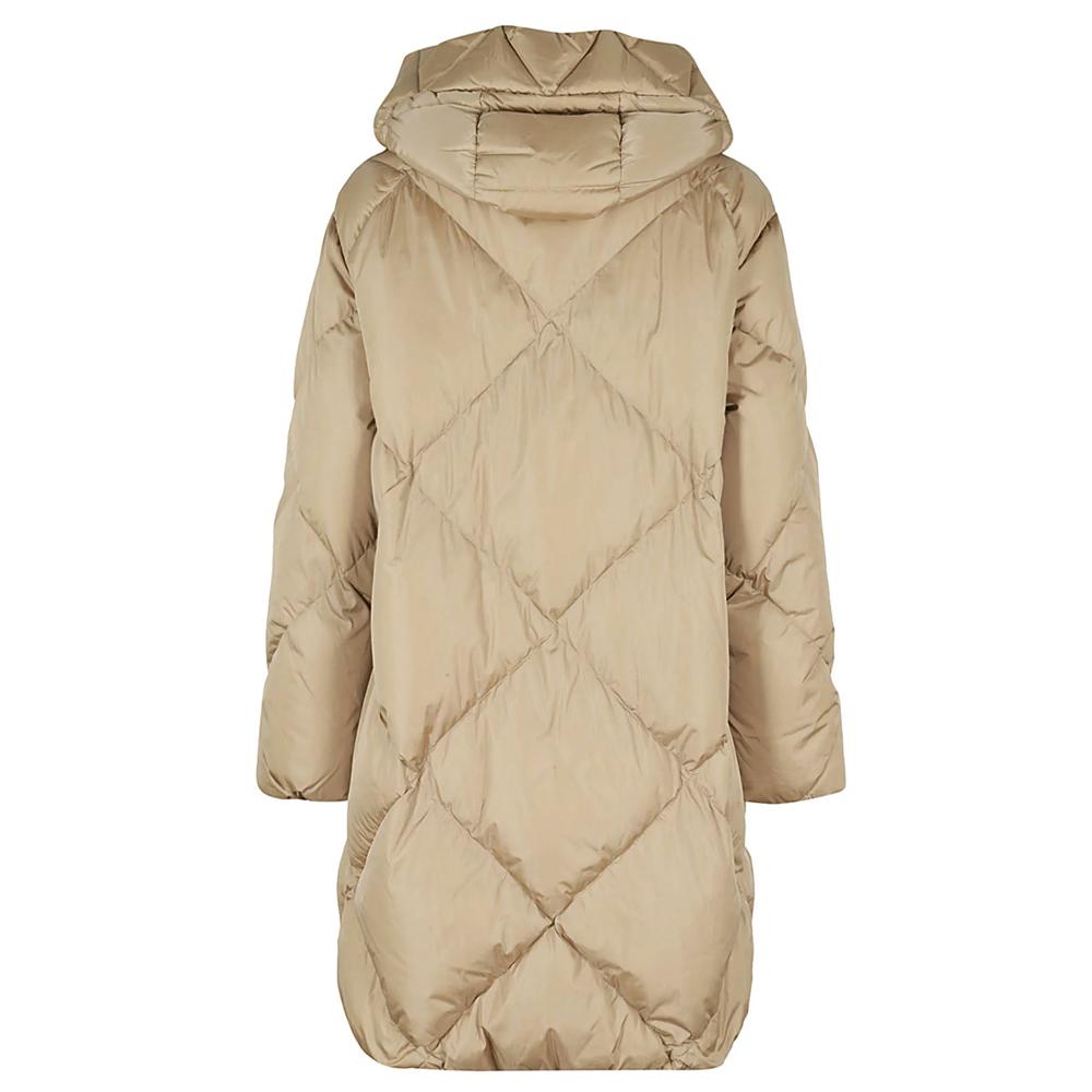 Max Mara Beige CALERNO Hooded Puffer Jacket