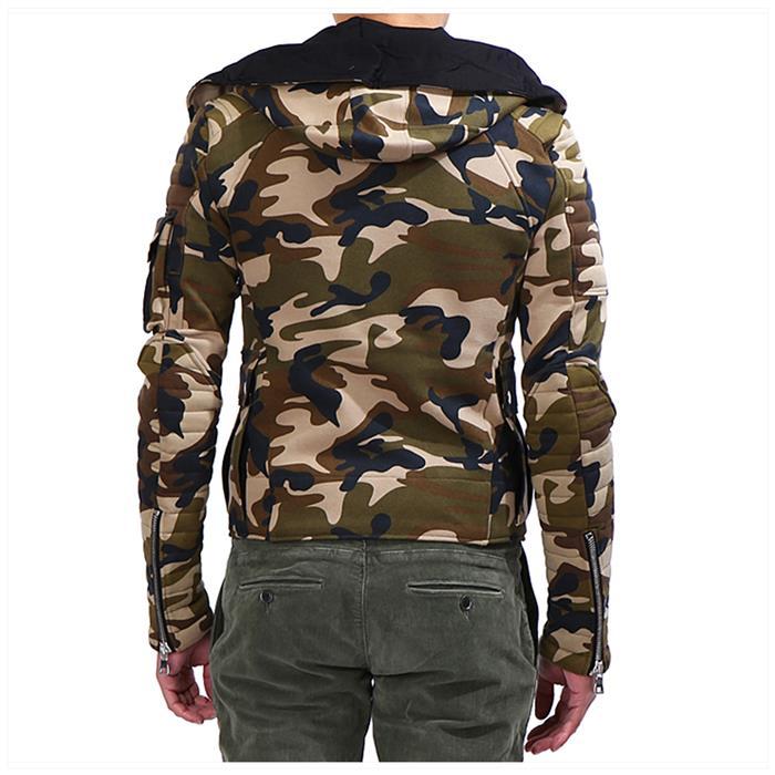 Balmain Camo Biker Hooded Jacket W4HJ294C670 187