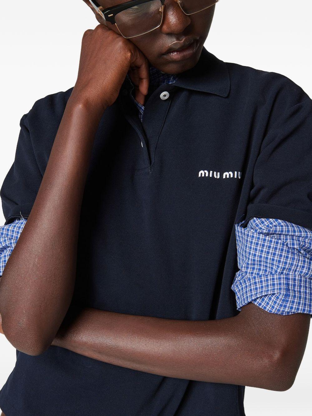 Miu Miu Long Sleeve Button-Up Shirt White Cotton Women’s Shirt