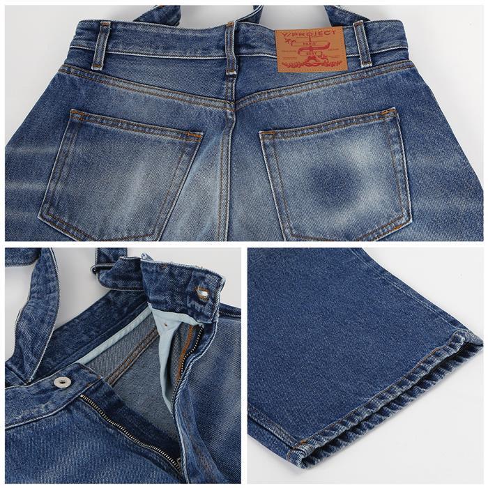 Y PROJECT Men's Blue Double Waist Denim Jeans JEAN48 S25 D14