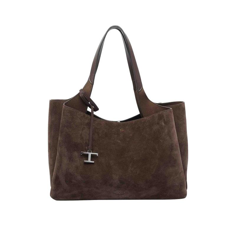 Tods T Timeless Medium Tote Bag Leather Brown