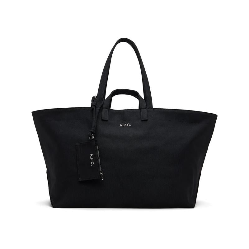A.P.C. Le Drummer Toile Tote Bag Black Canvas Shoulder Bag