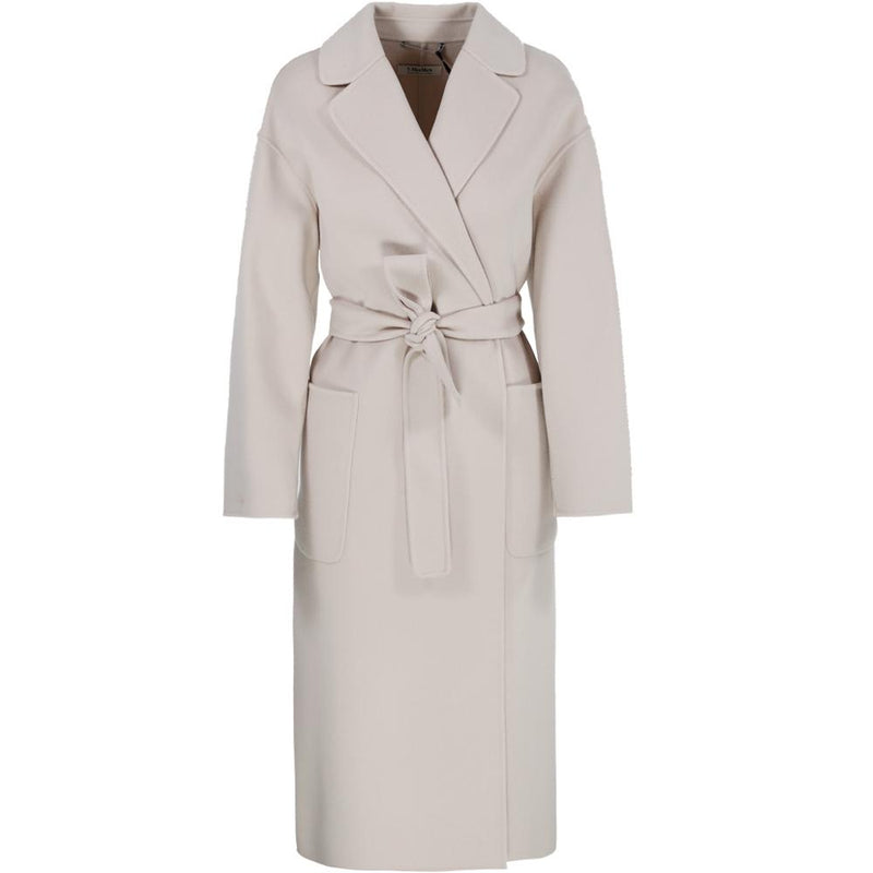 Max Mara Women's Belted Wool Long Coat Sand 2390110331 099