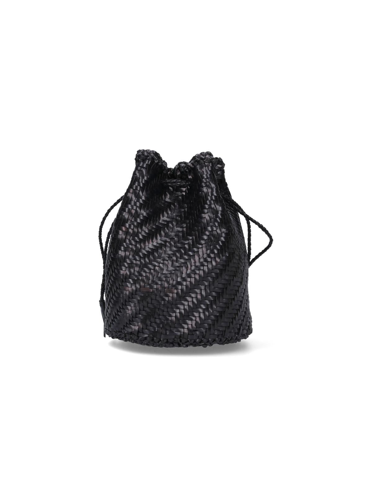 Dragon Diffusion Black Woven Leather Shoulder Bag