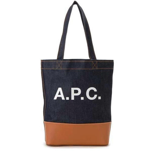 A.P.C. Denim Axel Shopper Tote Bag Caramel