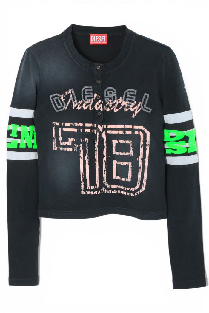 DIESEL Black Long Sleeve T-Shirt TUNCSERFIN Top