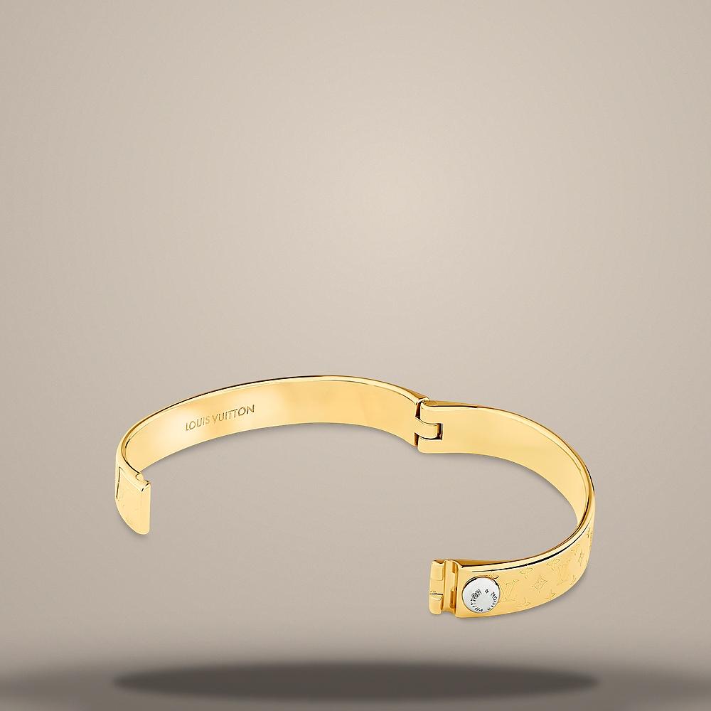 Louis Vuitton Nanogram Gold-Tone Brass Cuff Bracelet JDVX6B