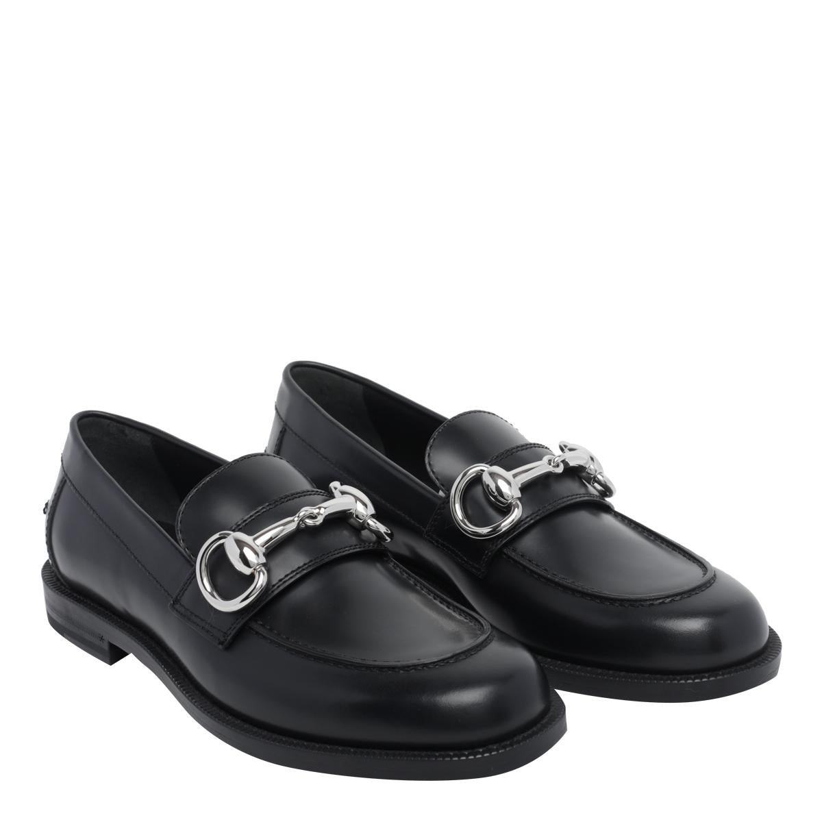 GUCCI Black Leather Loafer Womens Shoes