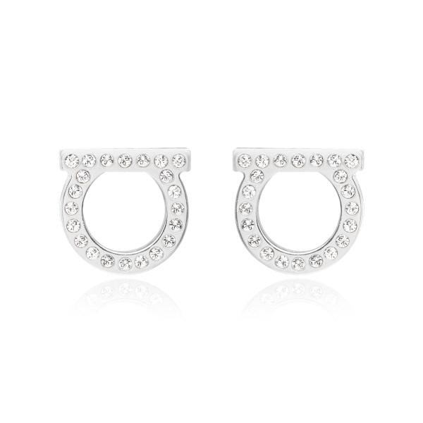 Ferragamo Gold-Tone Logo Drop Earrings for Women